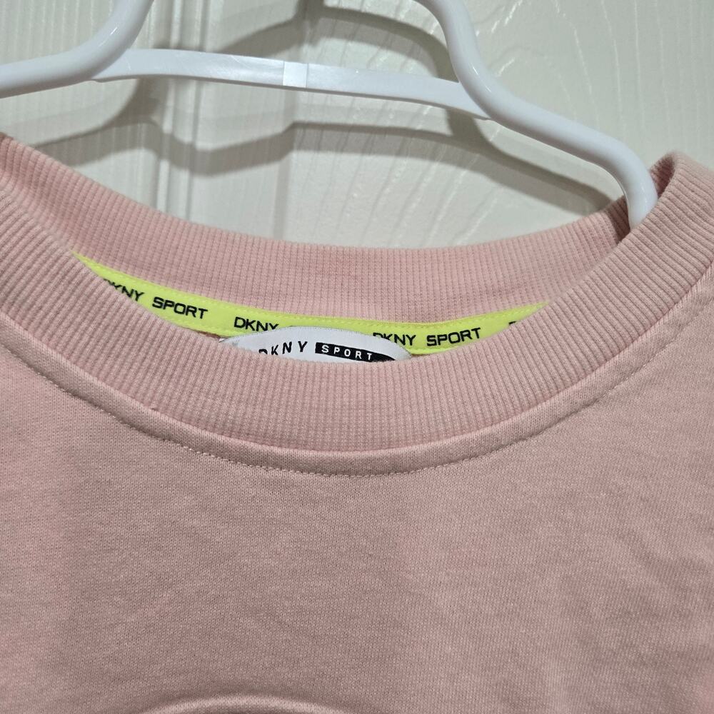 DKNY Sport Official Uniform Embossed Logo Sweatshirt Pink Large - Picture 13 of 13